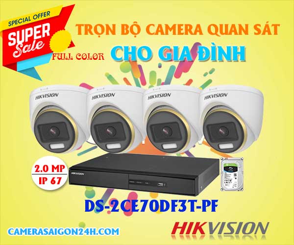  HIKVISION DS-2CE70DF3T-PF là dòng camera HD-TVI công nghệ ColorVu giám sát ban đêm có màu. Camera ColorVu mã DF3T thuộc dòng sản phẩm Turbo HD 5.0 cho giám sát siêu nhạy sáng. Với camera DS-2CE70DF3T-PF này tốn ít dung lượng lưu trữ, phù hợp với gia đình, cửa hàng, nhà xưởng,..
