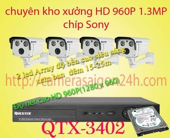 Lắp camera wifi giá rẻ camera chuyên dụng kho xưởng, camera giám sát kho xưởng,QTX-3402AHD