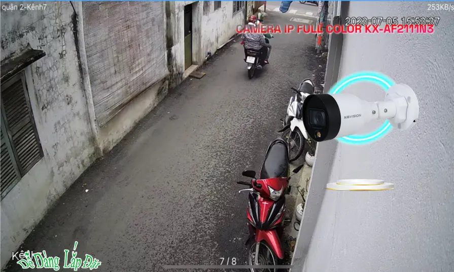  Camera  Dùng Bộ Bộ Camera Ip Công Trình Có Màu Ban Đêm Giá Rẻ